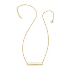 Stainless Steel Gold Engravable Bar Pendant Women's Necklace