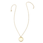 Stainless Steel Gold Engravable Round Rope Edge Pendant Women's Box Chain Necklace