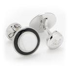 Jade with Onyx Ring Stainless Steel Cufflinks