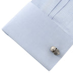 Stainless Steel Mustache Skull Cufflinks