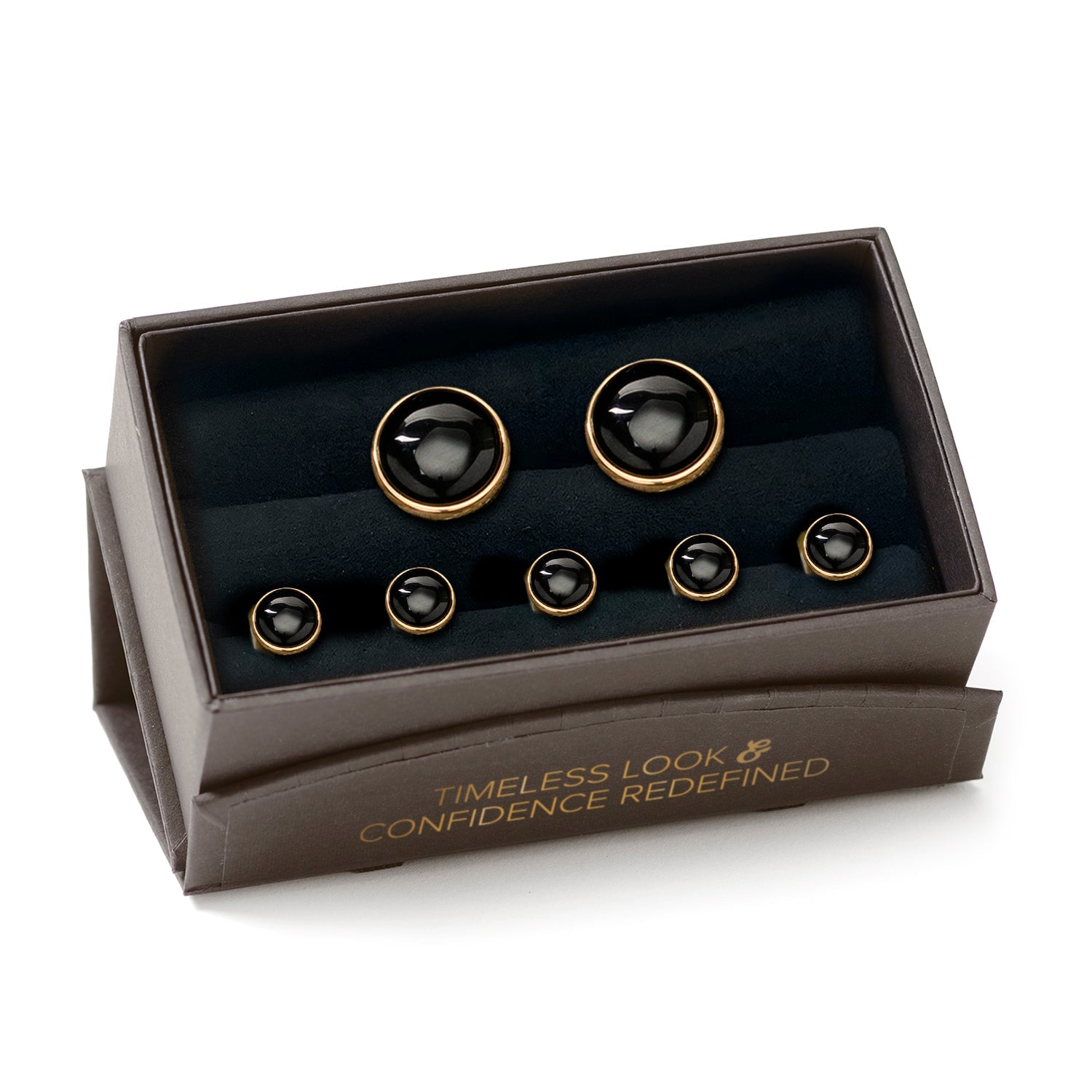 Gold and Onyx 5-Stud Set