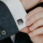 Onyx Cushion Stainless Steel Cufflinks