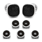 Mixed Pave Crystal and Onyx 5-Stud Set