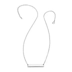Stainless Steel Engravable Bar Pendant Women's Necklace
