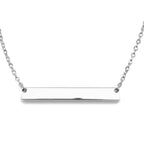 Stainless Steel Engravable Bar Pendant Women's Necklace