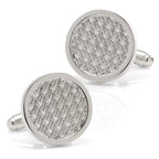 Woven Metal Silver Cufflinks