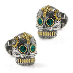 Sterling Silver with 18K Gold Vermeil Day of the Dead Skull Cufflinks