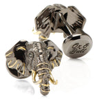 Sterling Silver and 14K Gold Vermeil Elephant Cufflinks