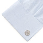 Sterling Silver Rhodium Plated Rose Cufflinks