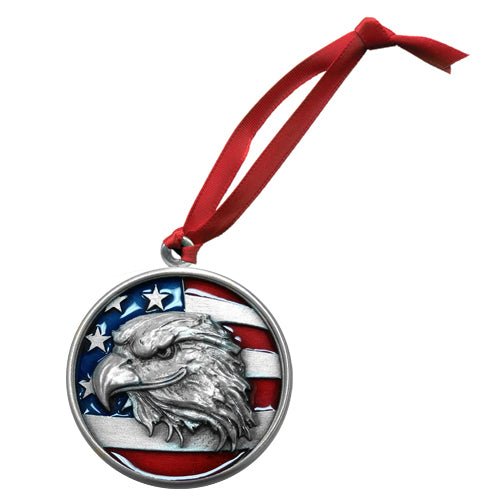 Eagle Head w/ Flag Ornament