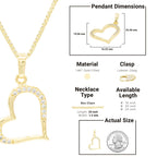 Cubic Zirconia 14K Gold Filled Heart Subtle Pendant Necklace Set