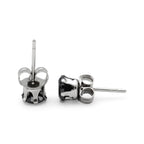Cubic Zirconia Round Black Stud Earrings Set Of 4 Stainless Steel Jewelry Men Women