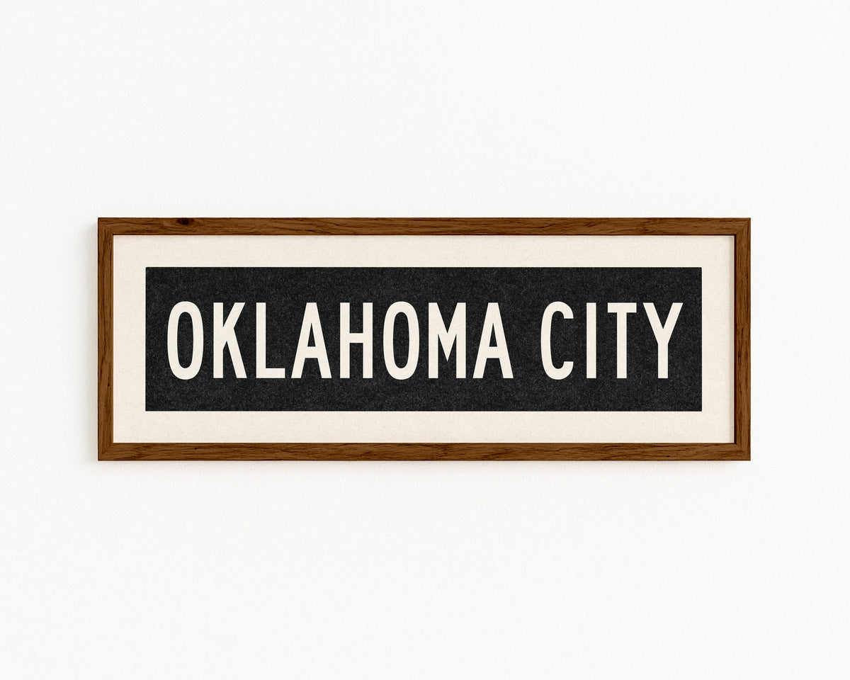 Framed Oklahoma City Oklahoma Bus Scroll