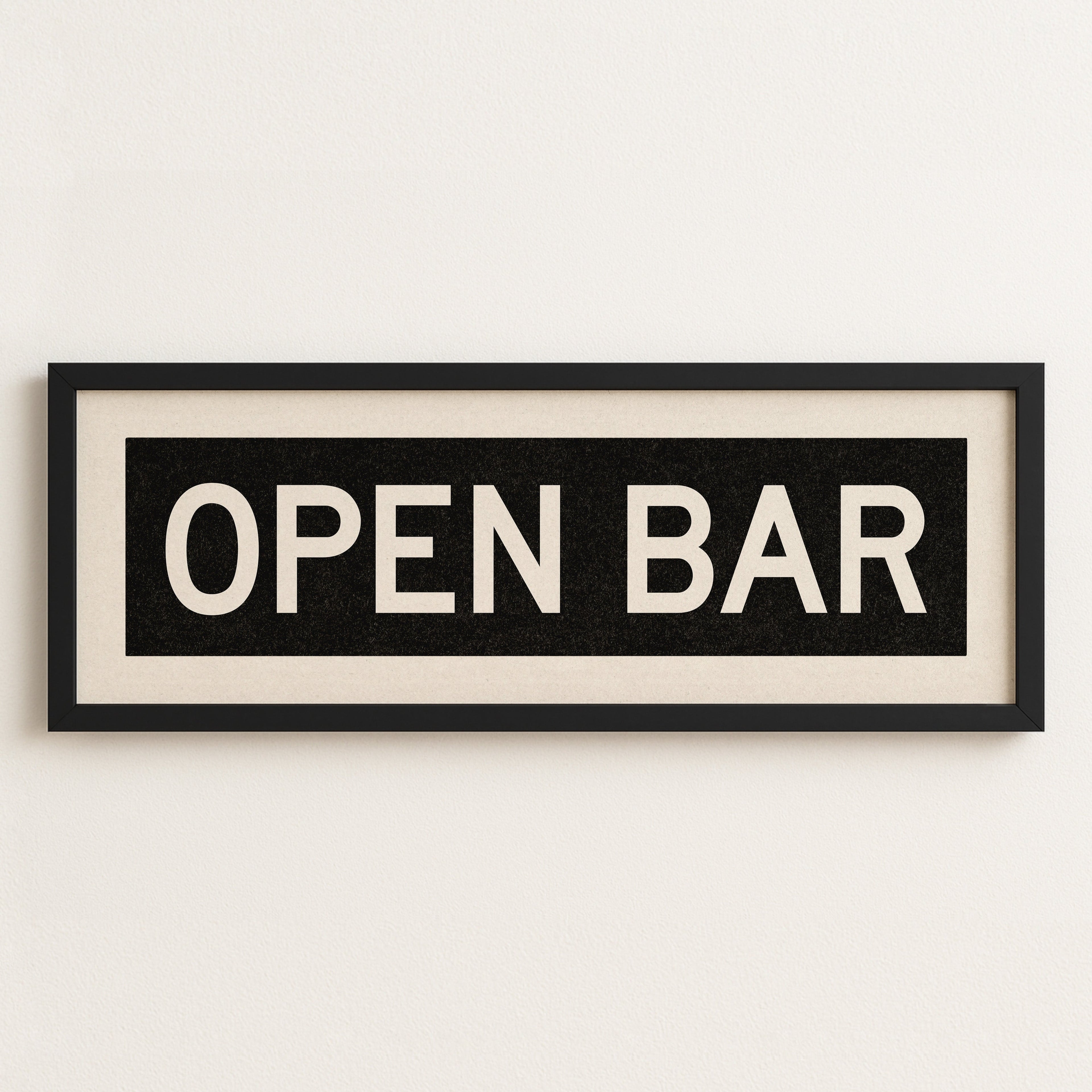 Framed Open Bar Bus Scroll Sign