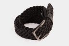 The Mclean Woven Black Leather Belt