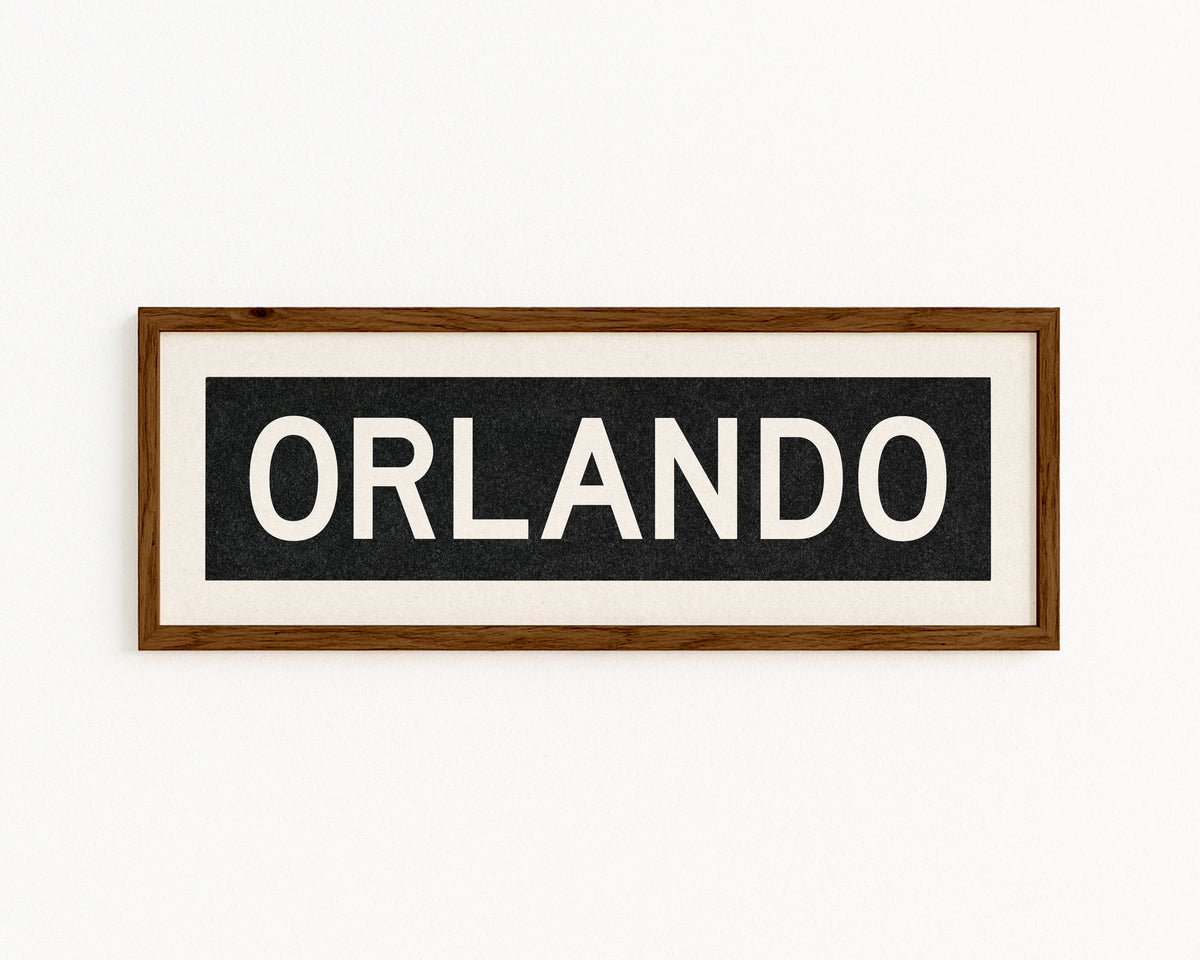 Framed Orlando Florida Bus Scroll