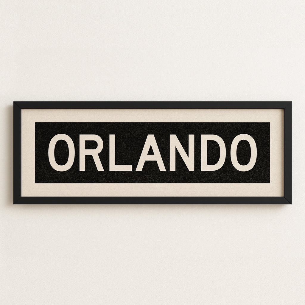Framed Orlando Florida Bus Scroll