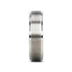 ORLOFF White Tungsten Ring with Raised Brush Finished Center - 6mm & 8mm