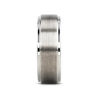 ORLOFF White Tungsten Ring with Raised Brush Finished Center - 6mm & 8mm