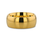 ORO Traditional Domed Gold-Plated Tungsten Carbide Wedding Ring, 4mm–10mm