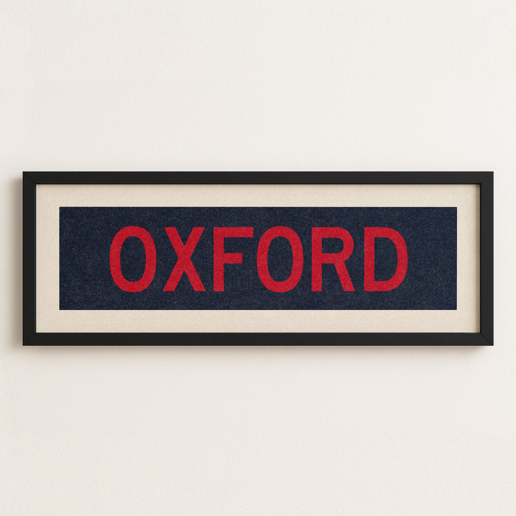 Framed Oxford Navy Bus Scroll