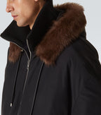 Loewe Men Shearling-Trimmed Cotton-Blend Jacket