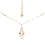 14K Yellow Gold 1/4 Cttw Diamond Double Triangle Geometric 18" Pendant Necklace (G-H Color, SI1-SI2 Clarity)