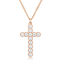 Micro Beaded Plated CZ Cross Pendant