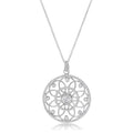 1.4 Ct Pendant Necklace with Interlocking Circles and CZ