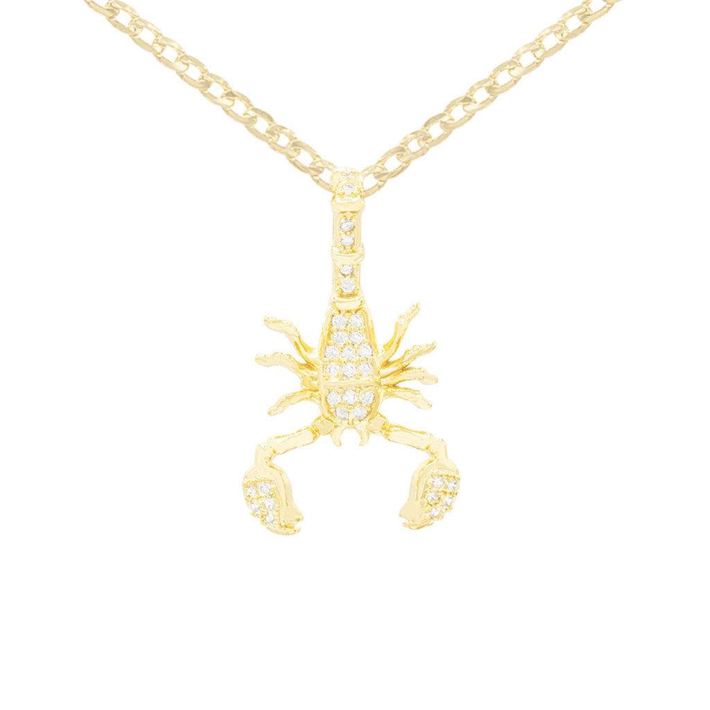 Scorpion Cubic Zirconia Pendant With Necklace Set 14K Gold Filled