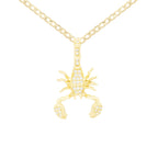 Scorpion Cubic Zirconia Pendant With Necklace Set 14K Gold Filled