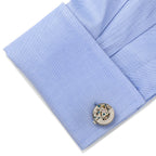 Silver Stainless Steel Kinetic Watch Movement Cufflinks