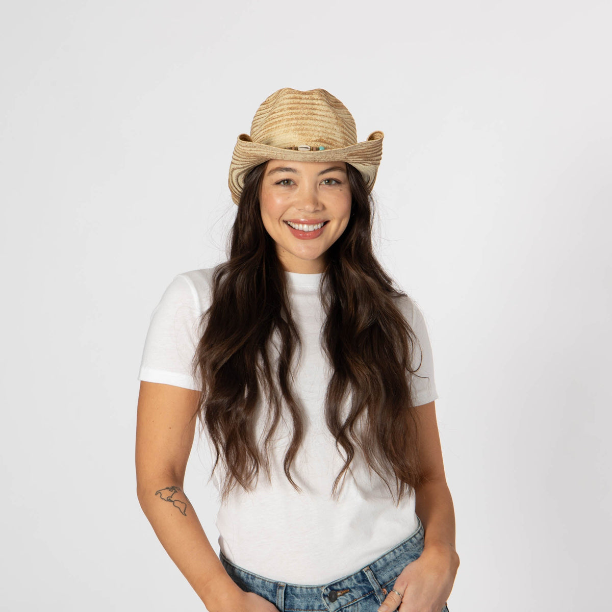 Elena - Cowboy with Rolled Wire Brim Edges