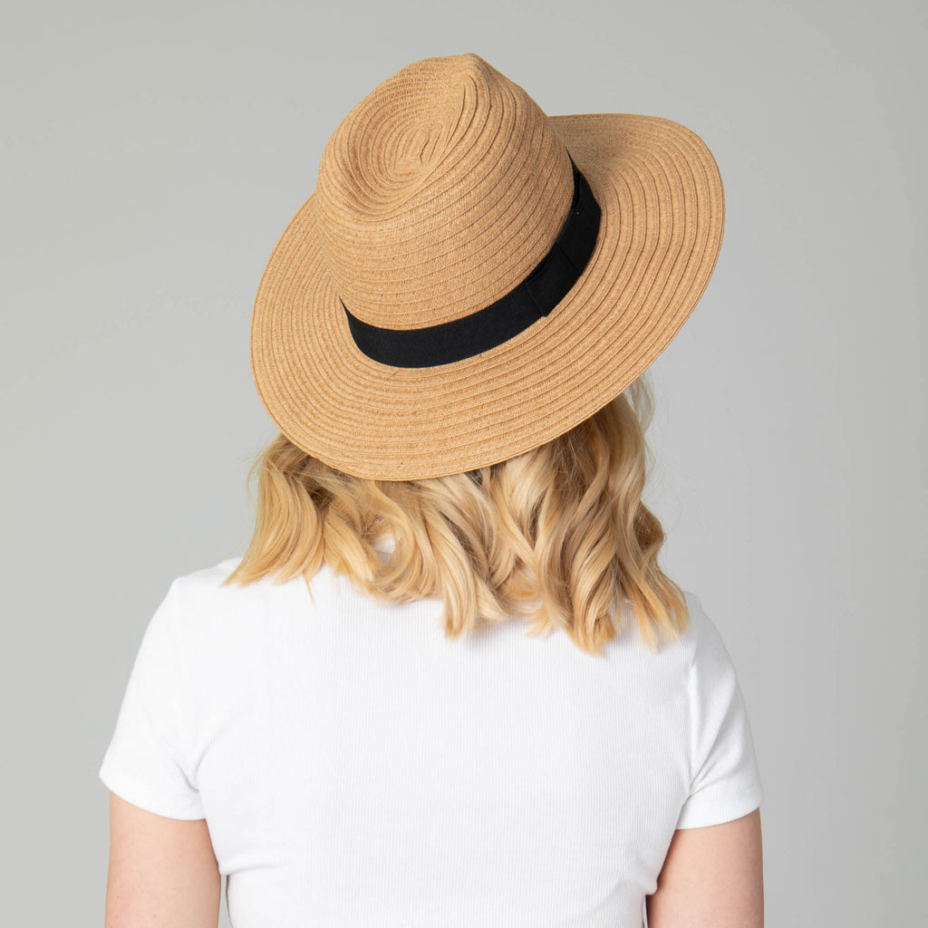 Women's Paper Braided Fedora With A Bow Band