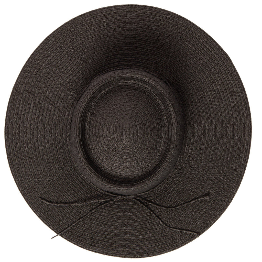 Women's large brim oval crown boater
