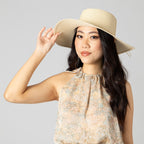 Women's large brim oval crown boater