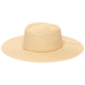 Women's large brim oval crown boater