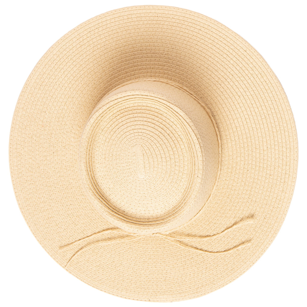 Women's large brim oval crown boater