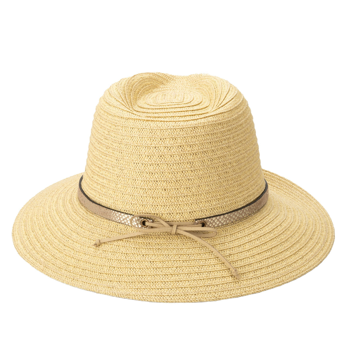 Women's Paperbraid Fedora With Debossed Metallic Snake Band
