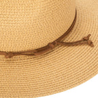 Men's Paperbraid Fedora With Faux Suede Looped Braid