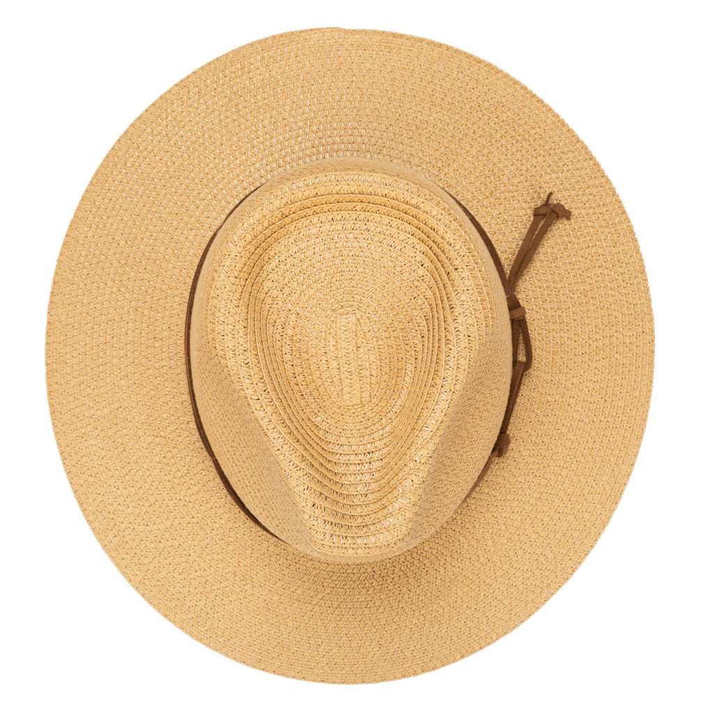 Men's Paperbraid Fedora With Faux Suede Looped Braid