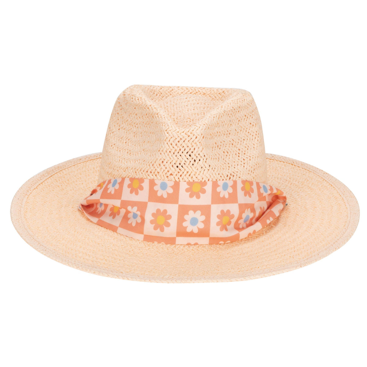 Kids Floral Paperbraid Fedora Hat
