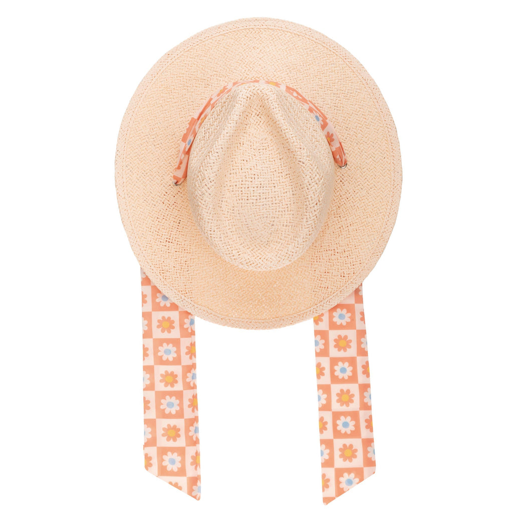 Kids Floral Paperbraid Fedora Hat