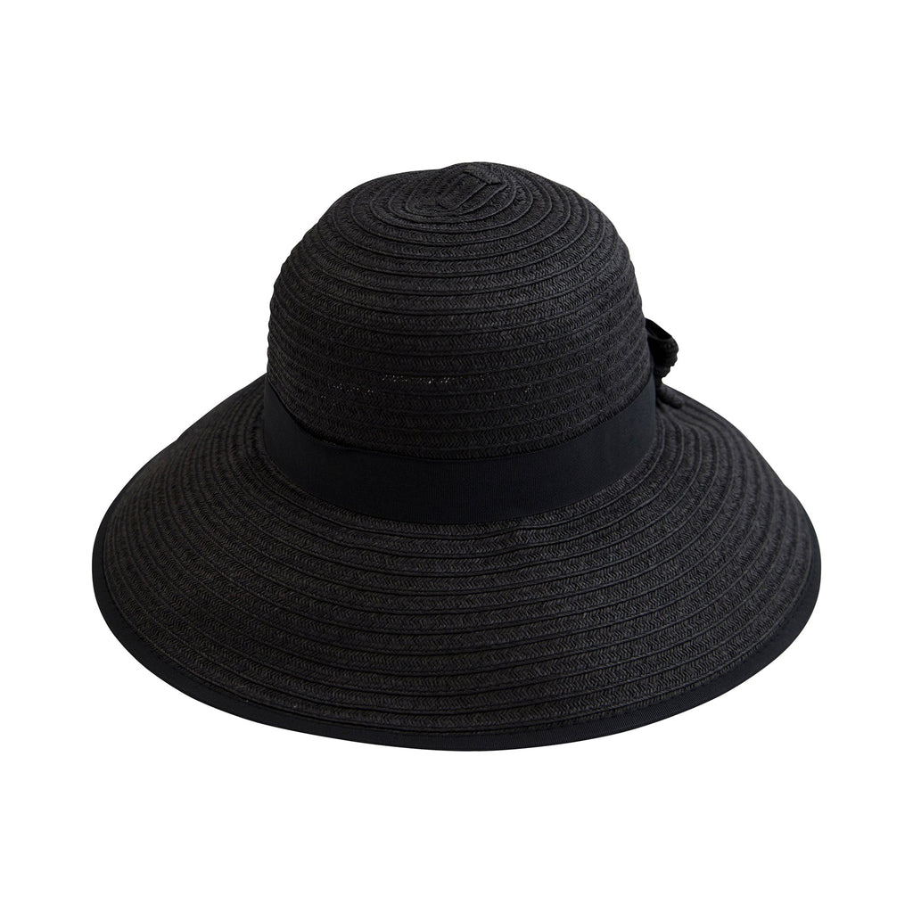 Women's Contrasting Edged Sun Brim Hat with Back Bow