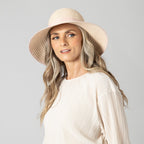 Women's Contrasting Edged Sun Brim Hat with Back Bow