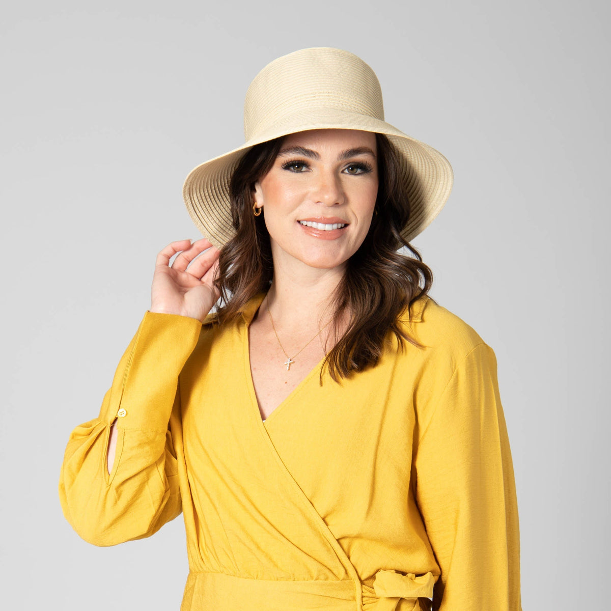 Women's Ribbon & Braided Bucket Hat