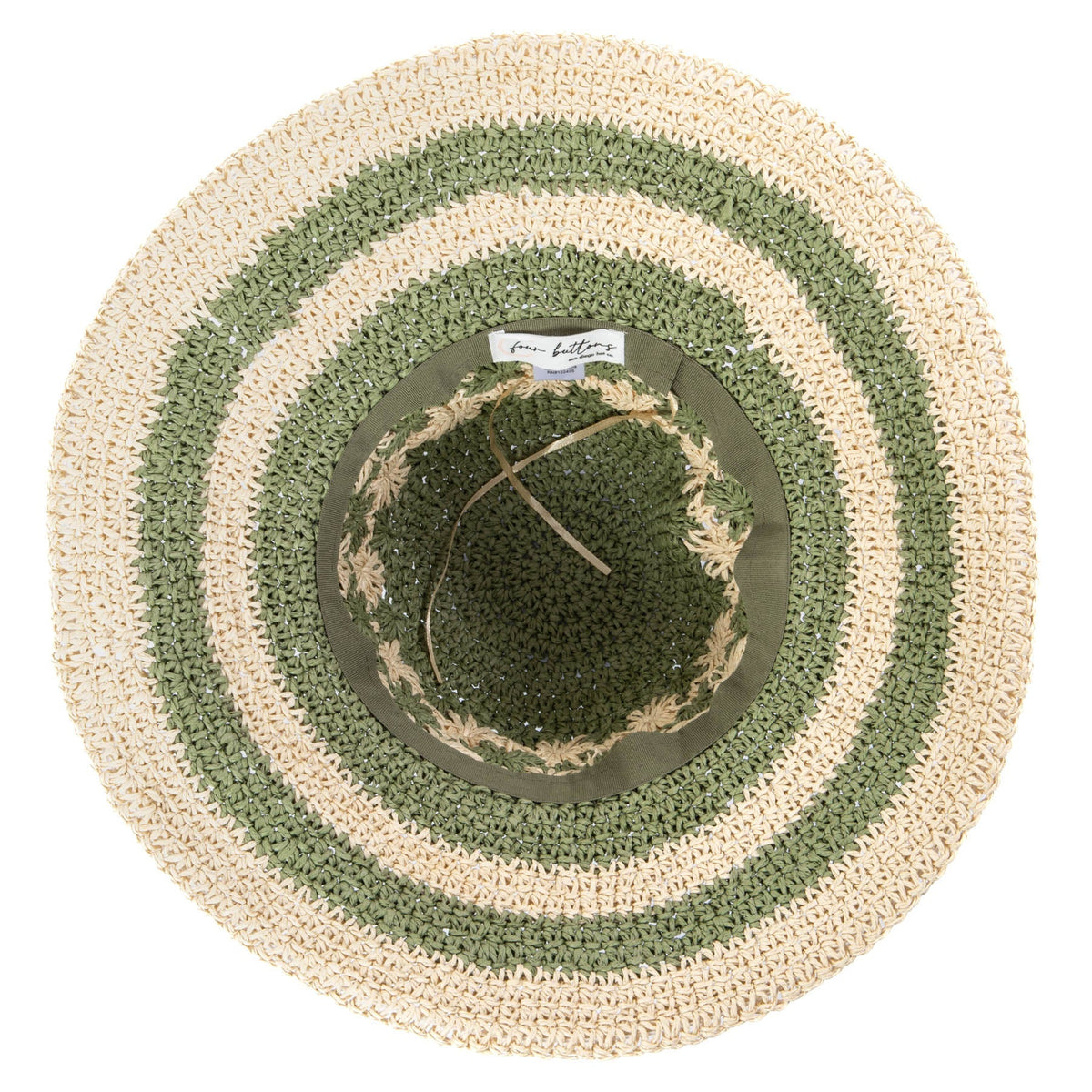 Women's Striped & Floral Crochet Bucket Hat
