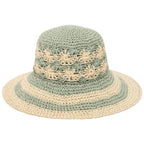Women's Striped & Floral Crochet Bucket Hat