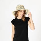 Women's Striped & Floral Crochet Bucket Hat