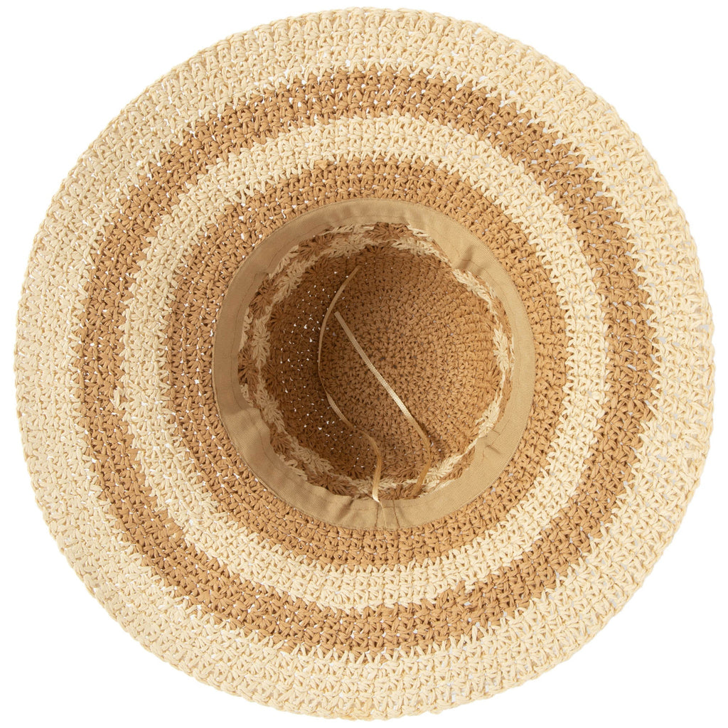 Women's Striped & Floral Crochet Bucket Hat
